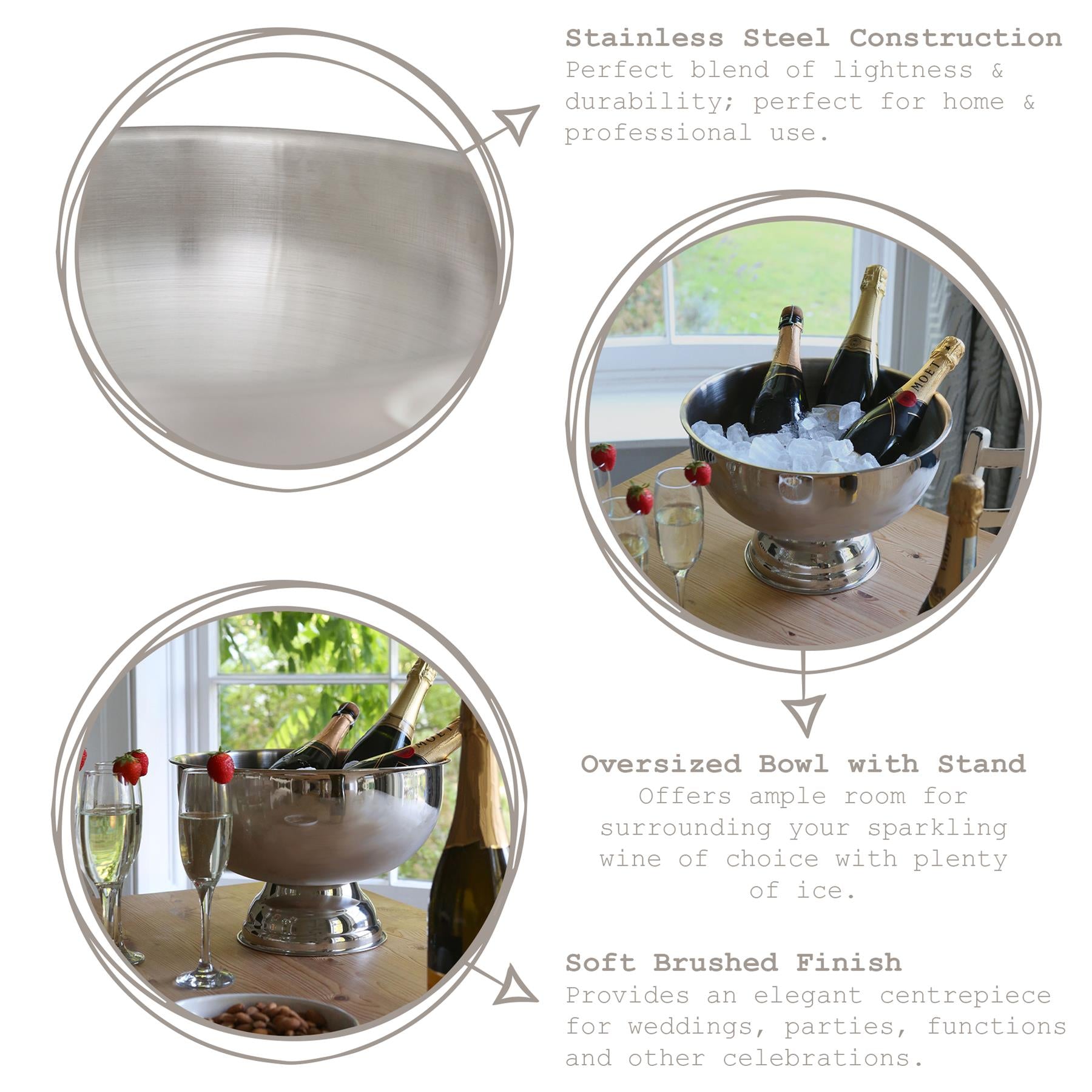 Stainless Steel Champagne Ice Bucket - 35cm