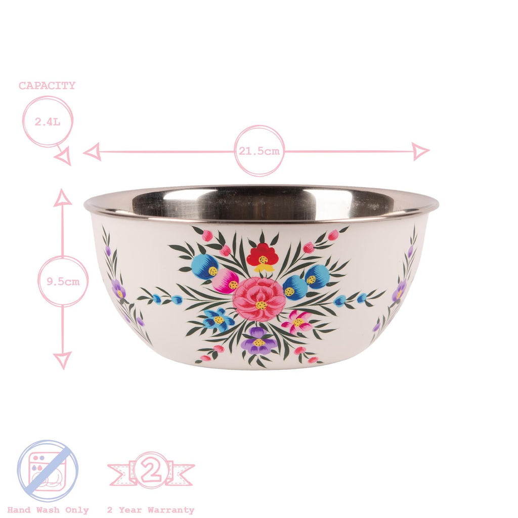 Pansy Hand-Painted Picnic Salad Bowl - 21.5cm