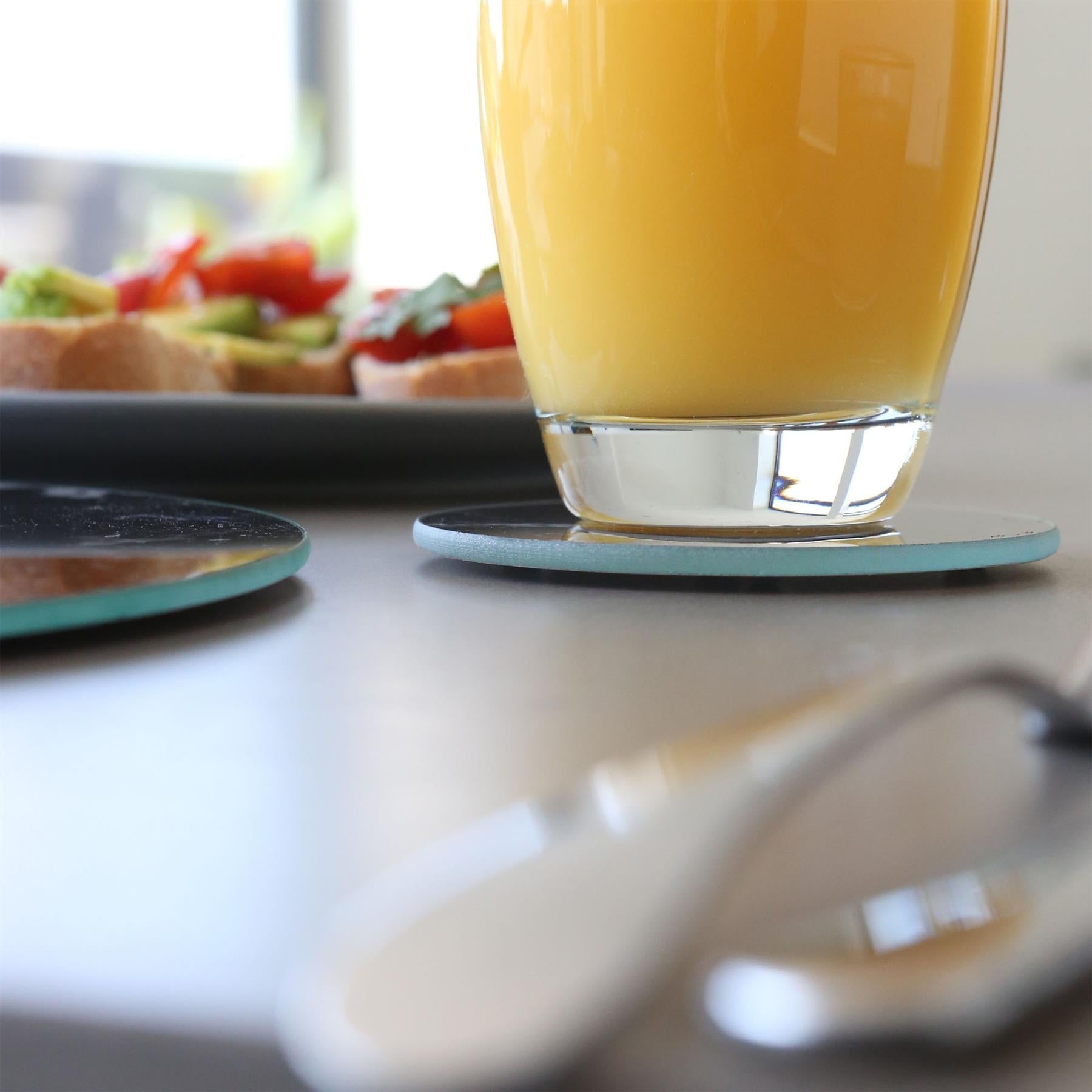 Round Glass Coasters - Marble - Pack of 6