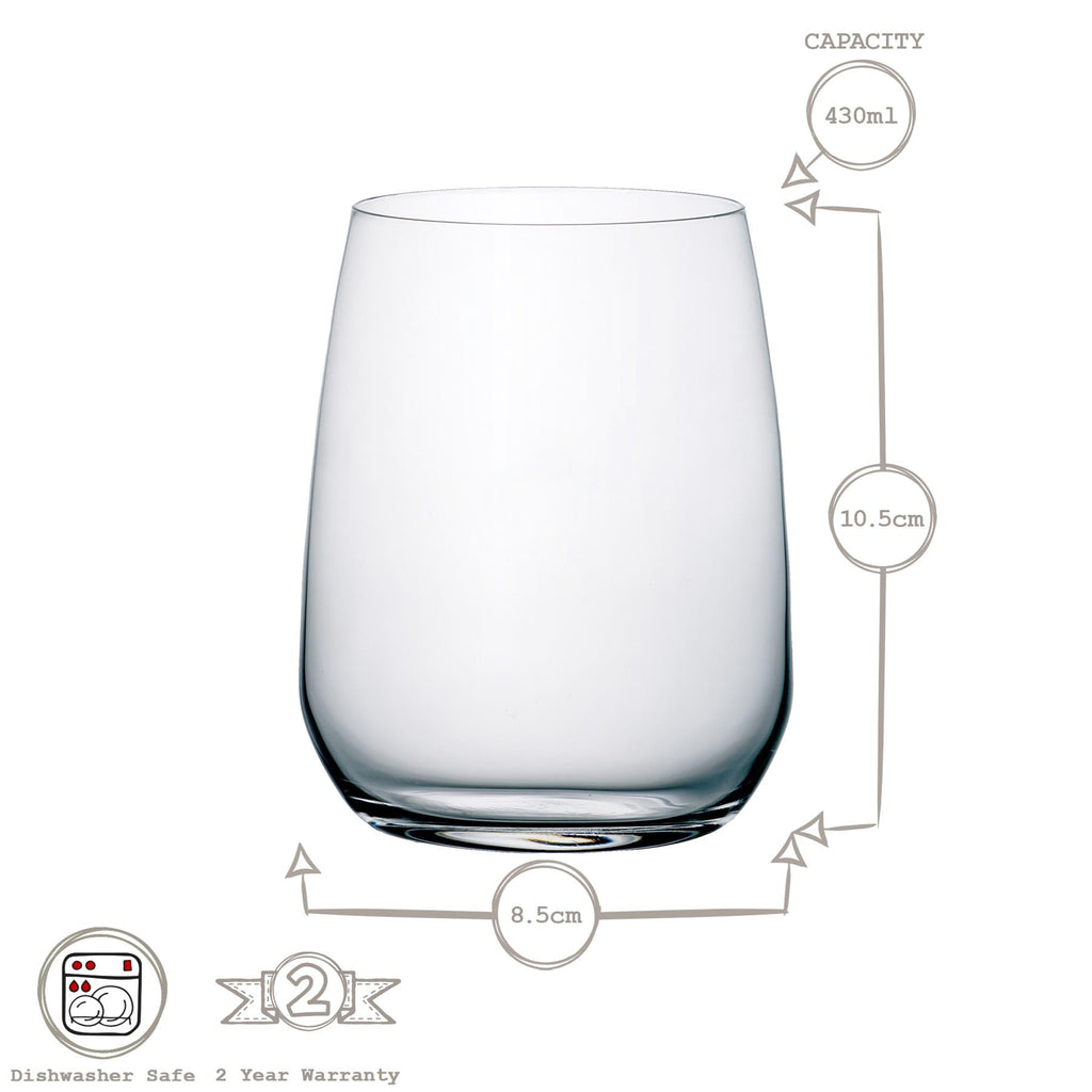 430ml Restaurant Glass Tumblers - Pack of Six