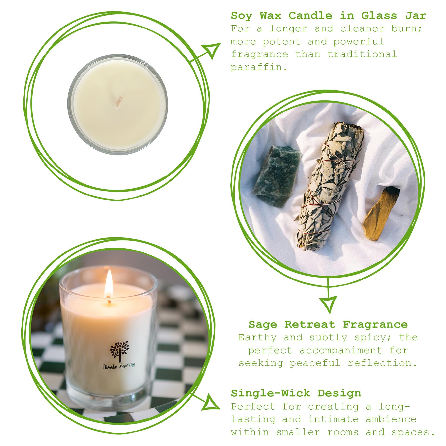 Soy Wax Scented Candle - 160g - Sage Retreat