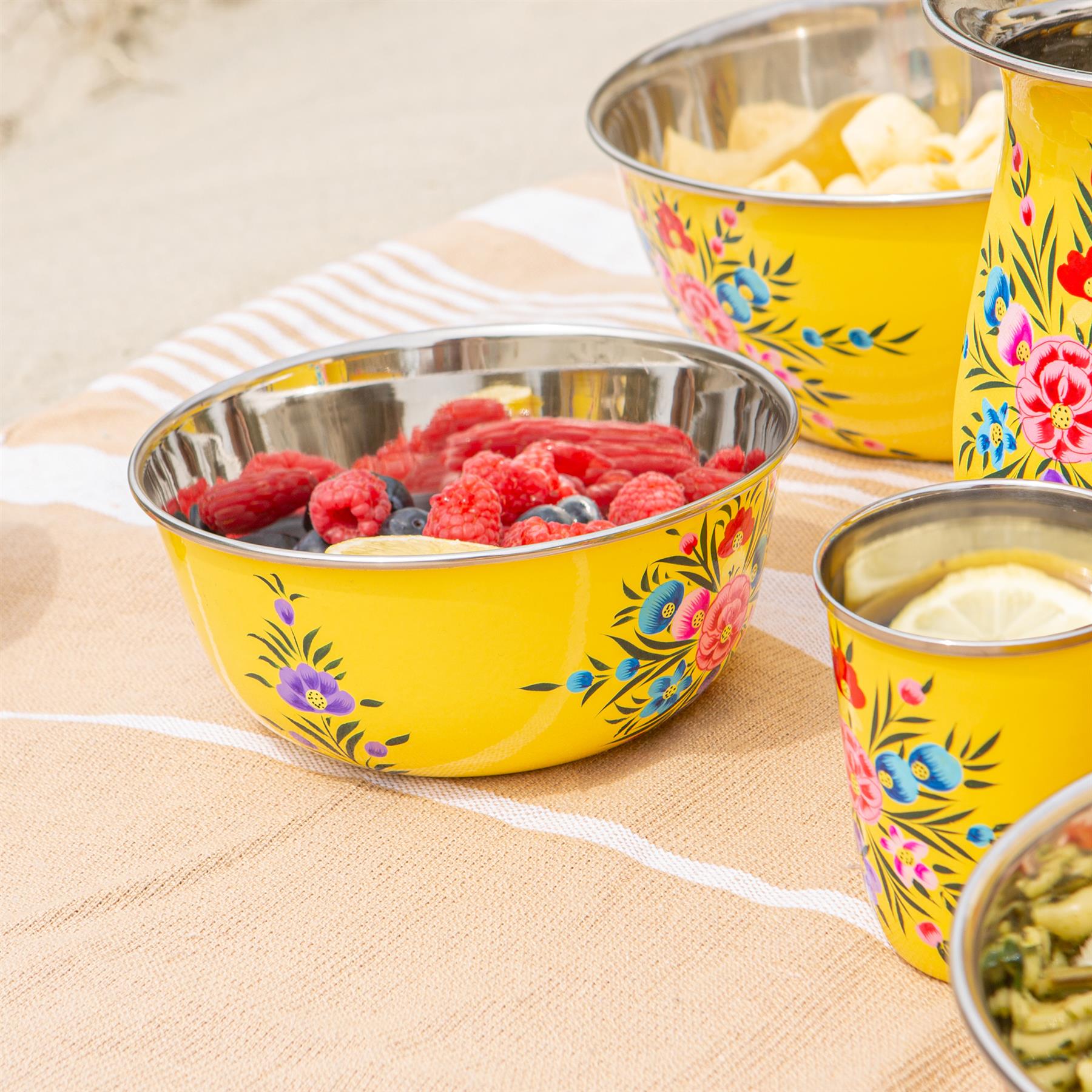 Pansy Hand-Painted Picnic Pasta Bowl - 18.5cm