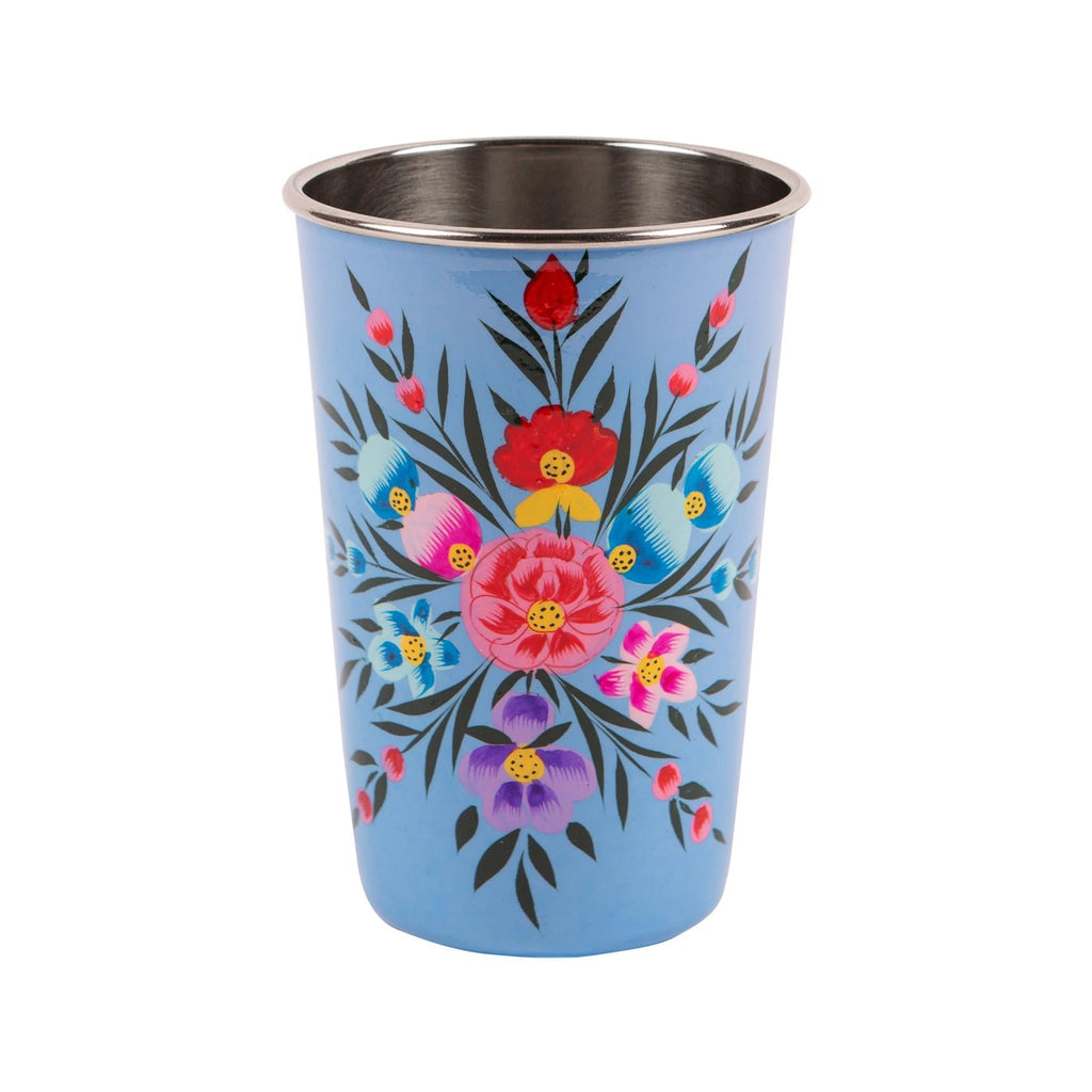 Pansy 400ml Hand-Painted Picnic Cups - Pack of Six