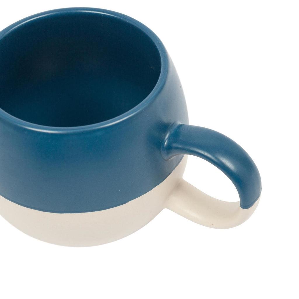340ml Colour Block Sphere Stoneware Mug - Navy
