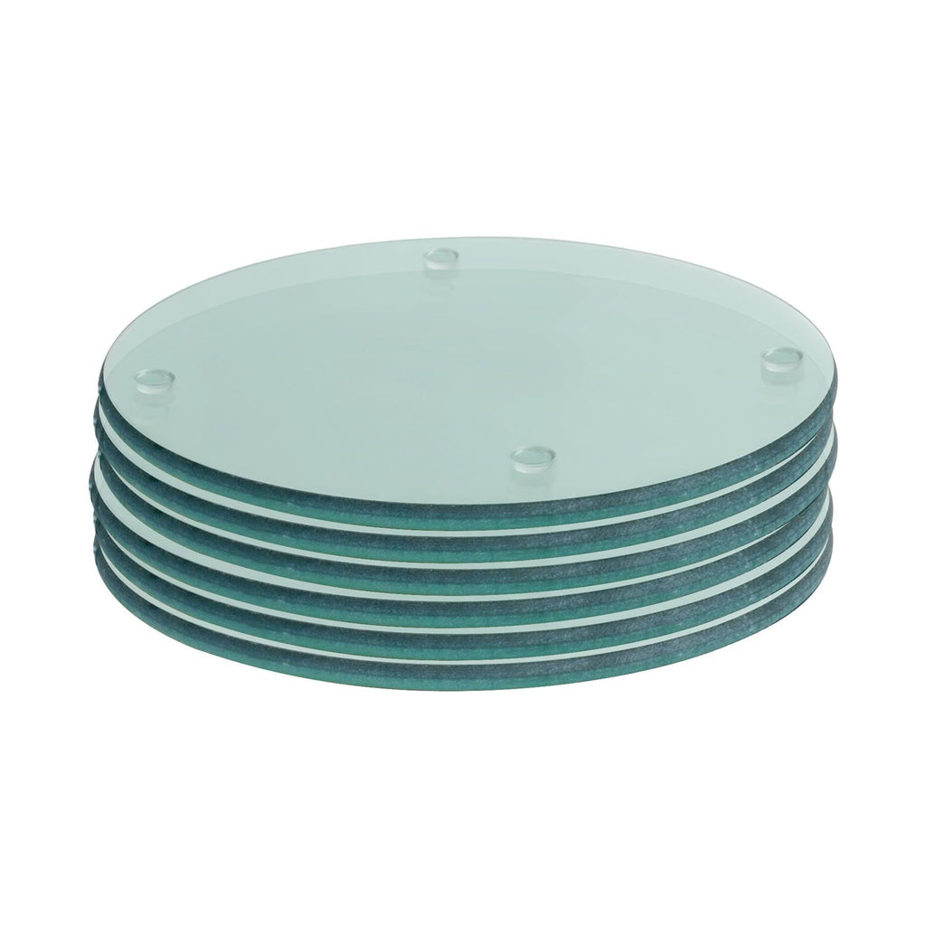 Round Glass Coasters - Clear - Pack of 6