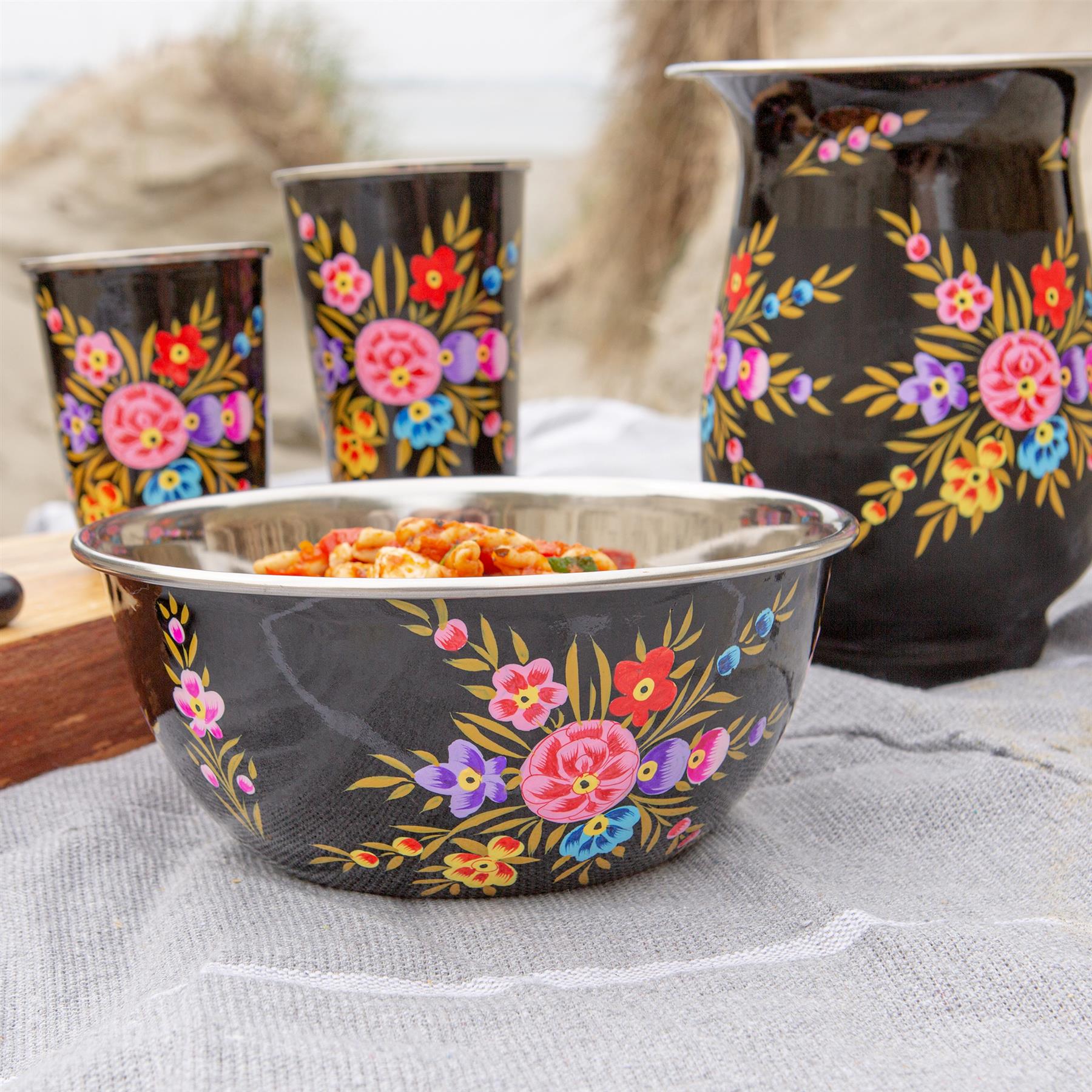 Pansy Hand-Painted Picnic Pasta Bowl - 18.5cm