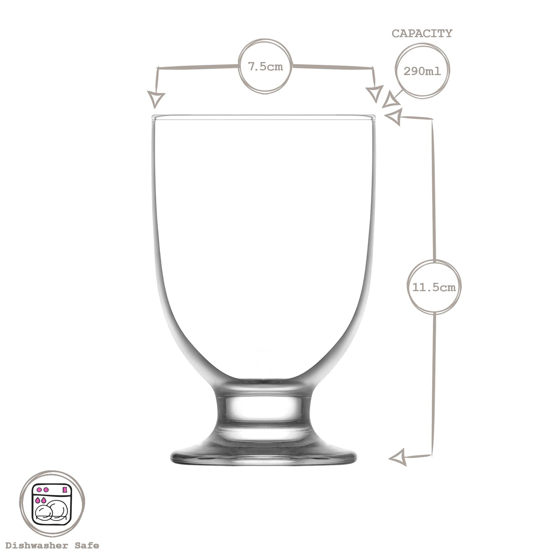 290ml Tokyo Glass Footed Tumblers - Pack of Six