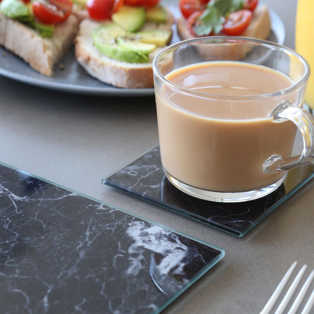 Square Glass Coasters - Marble - Pack of 6