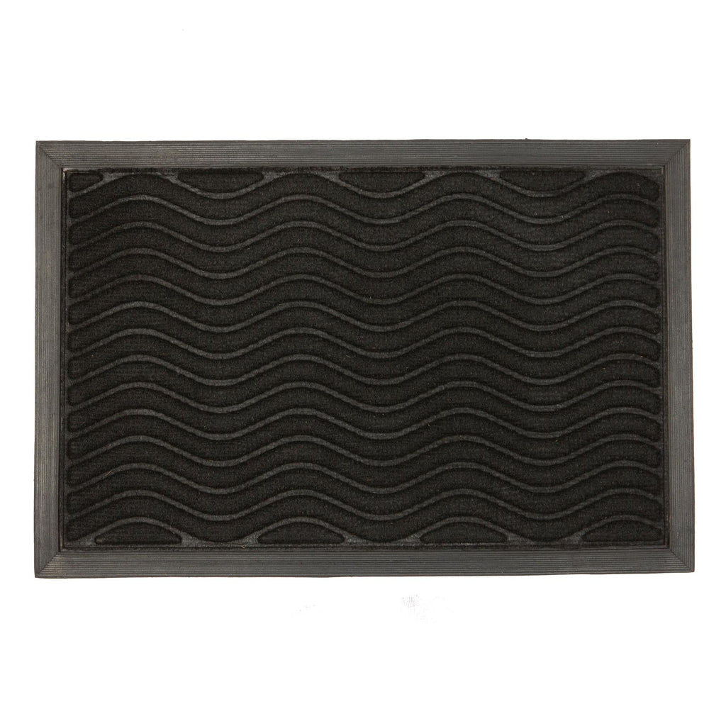 Heavy-Duty Door Mat - 120cm x 80cm - Black Wave