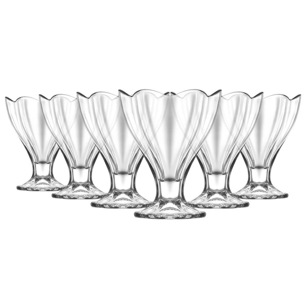 250ml Lily Glass Ice Cream Bowls - Pack of Six