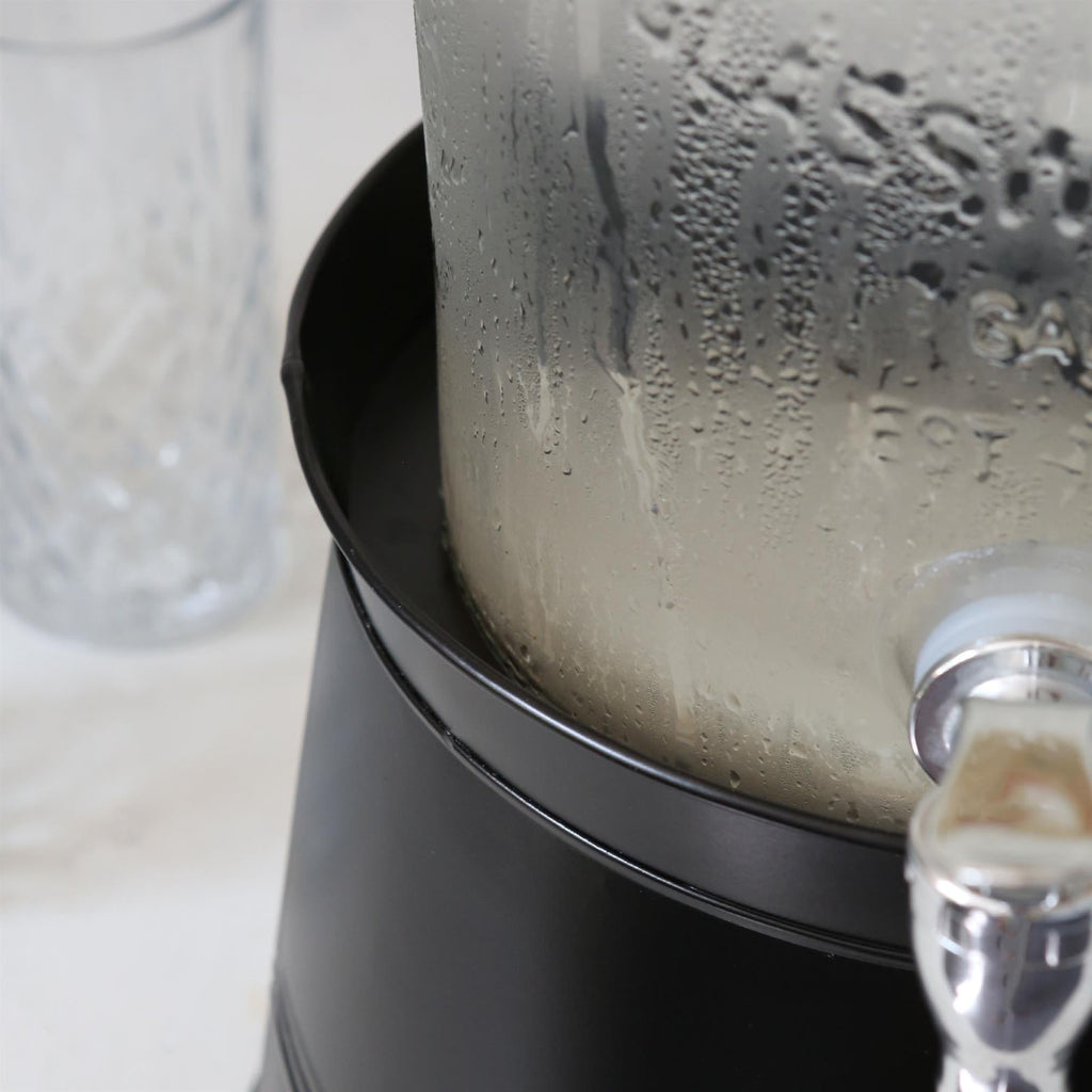 6.5L Glass Drinks Dispenser with Tap & Bucket Stand