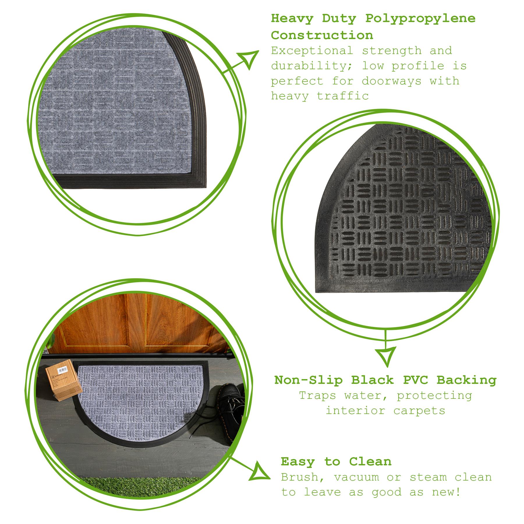 Heavy-Duty Half-Moon Door Mat - 90cm x 60cm