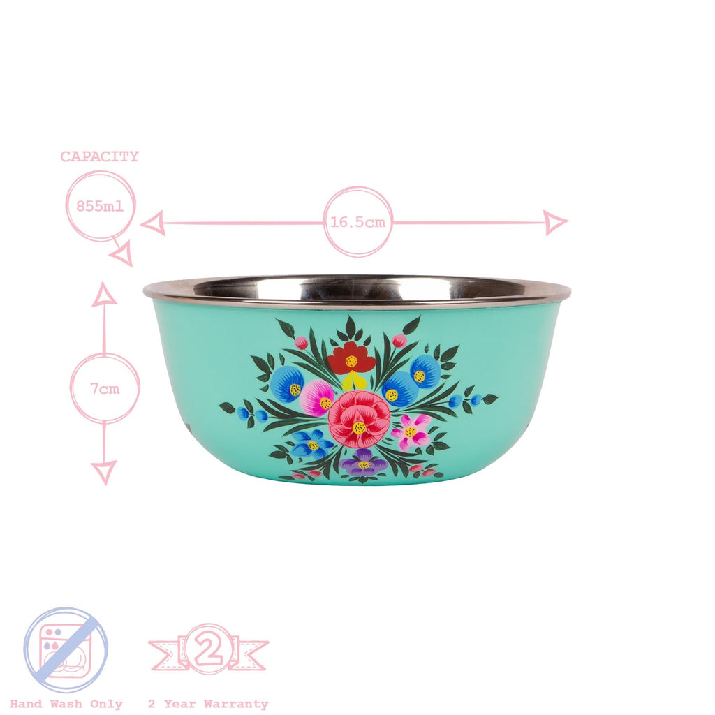 Pansy Hand-Painted Picnic Cereal Bowls - 16.5cm - Pack of Six