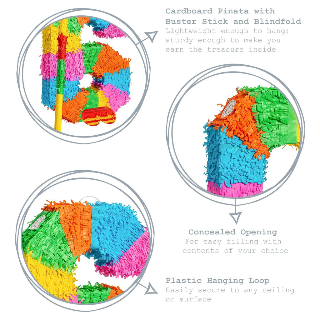 Number 6 Pop-Out Pinata with Stick & Blindfold - Multi Stick