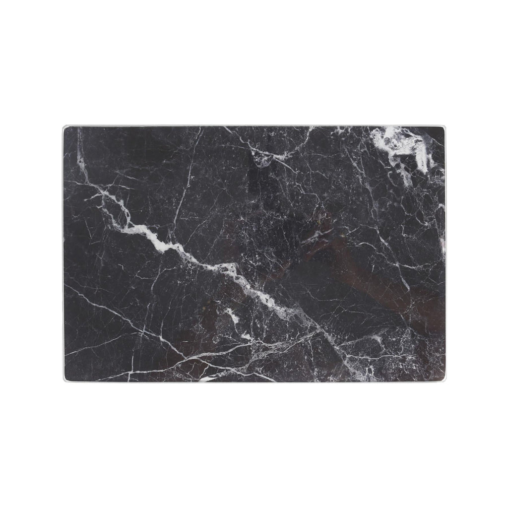 12pc Rectangle Glass Placemats & Round Coasters Set - 40cm x 30cm - Marble