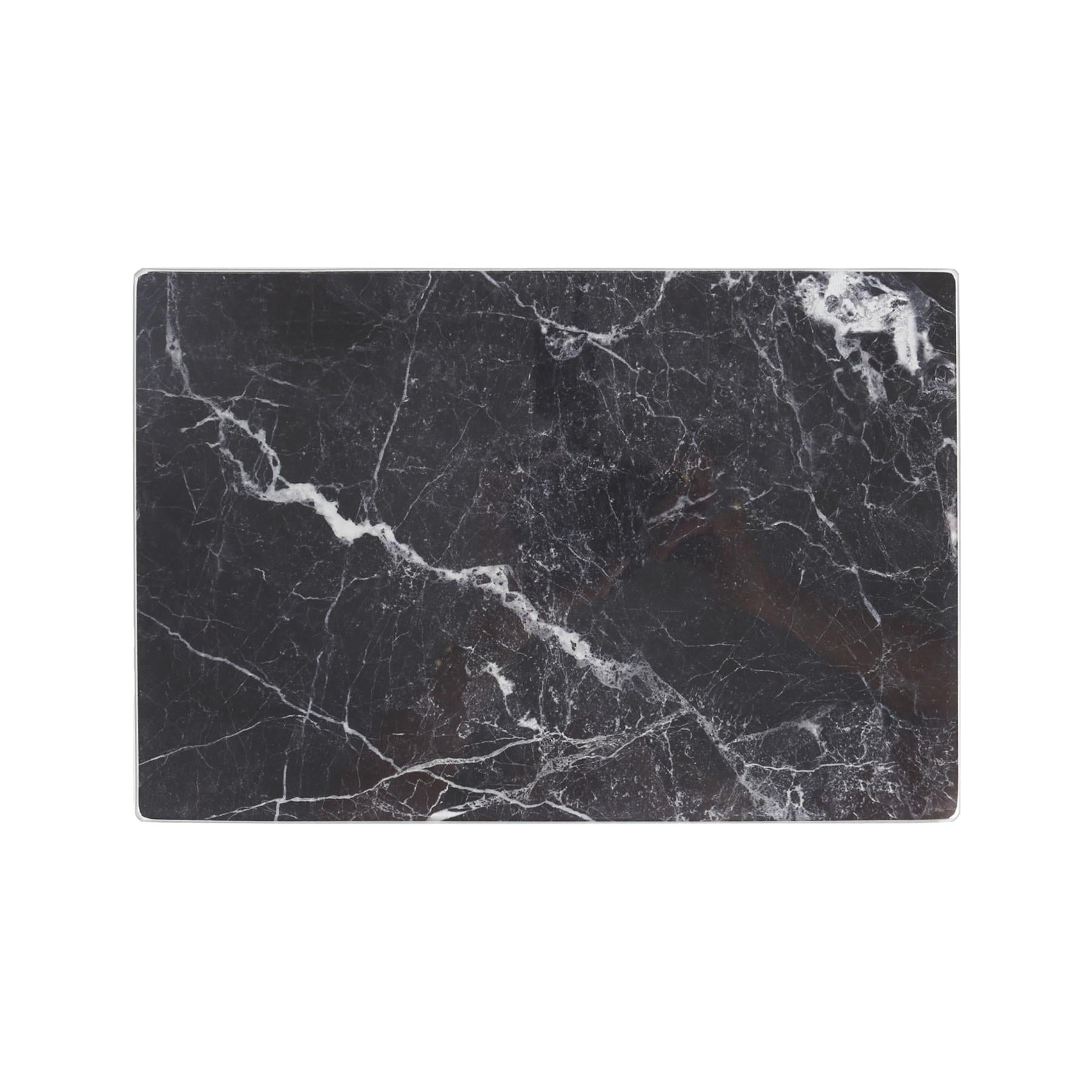 12pc Rectangle Glass Placemats & Round Coasters Set - 40cm x 30cm - Marble