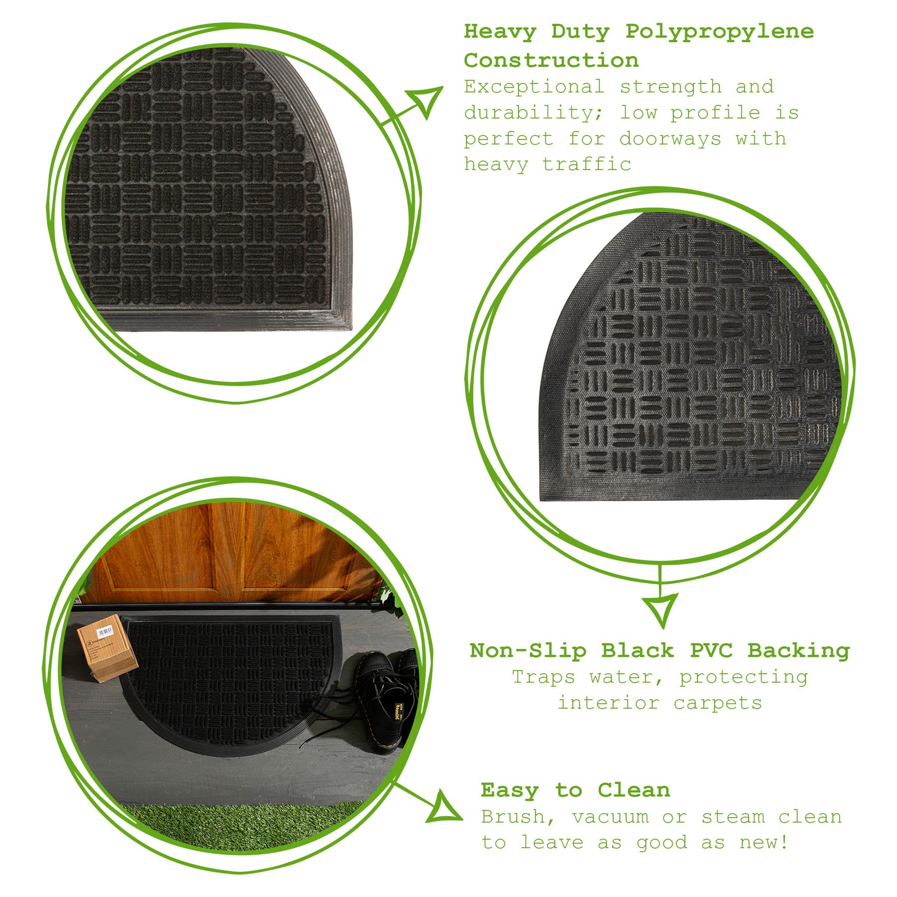 Heavy-Duty Half-Moon Door Mat - 90cm x 60cm