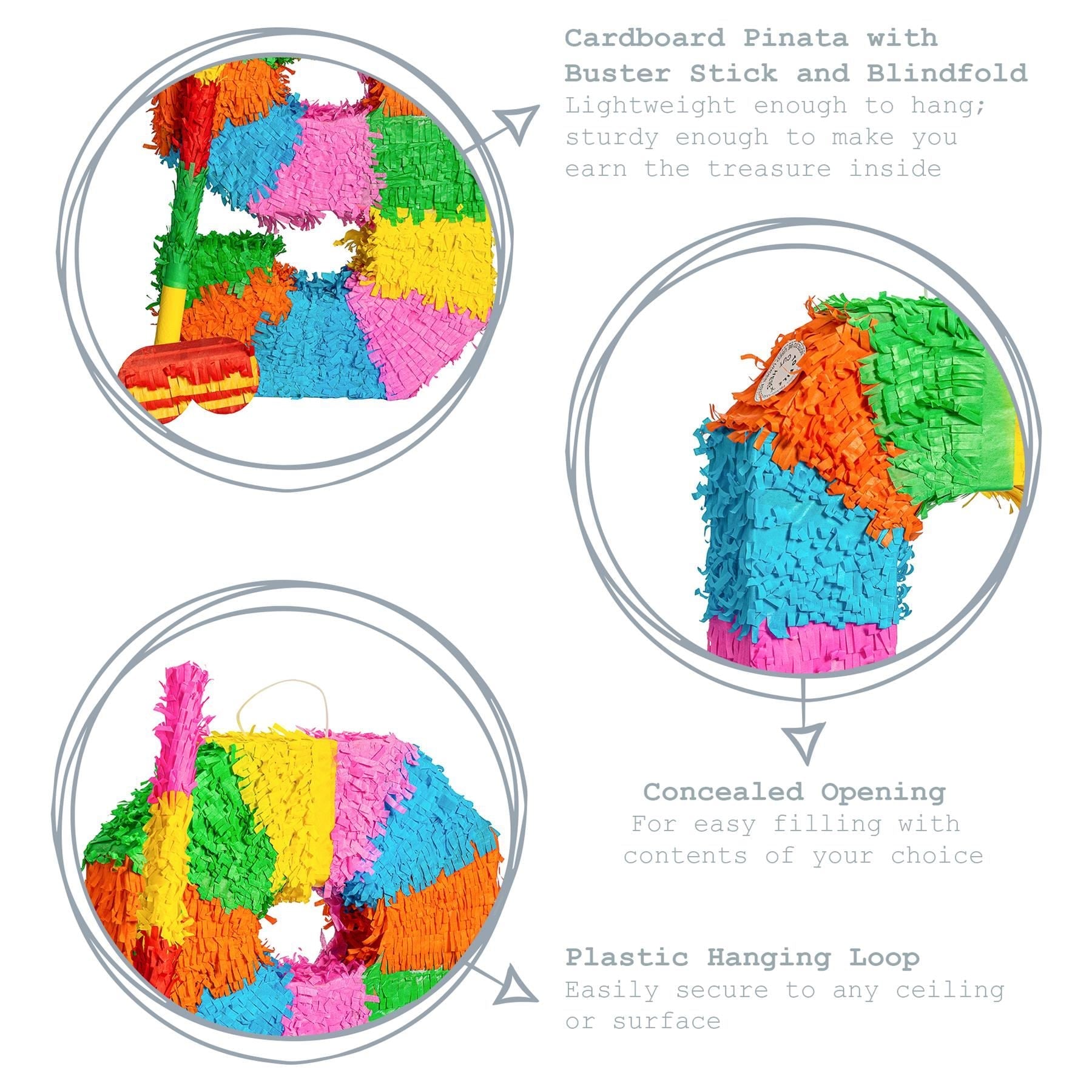 Number 9 Pop-Out Pinata with Stick & Blindfold - Multi Stick
