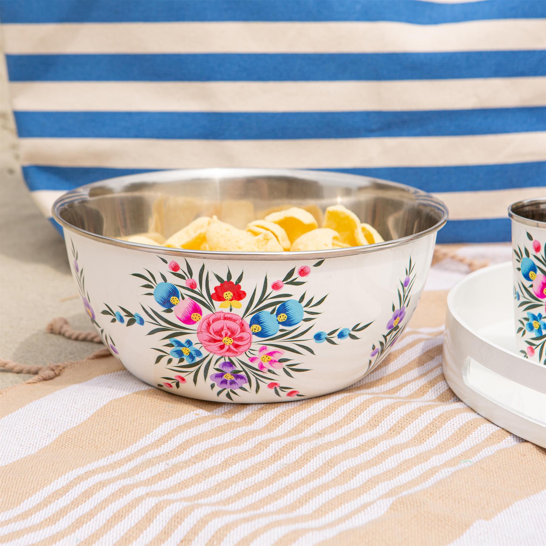 Pansy Hand-Painted Picnic Salad Bowl - 21.5cm