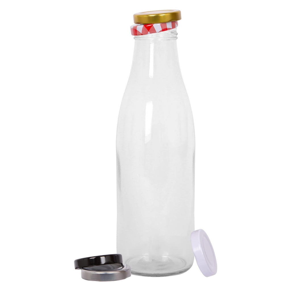 960ml Glass Water Bottle with Metal Lids