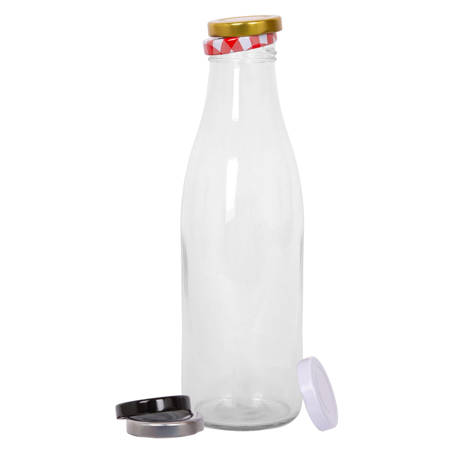 960ml Glass Water Bottle with Metal Lids