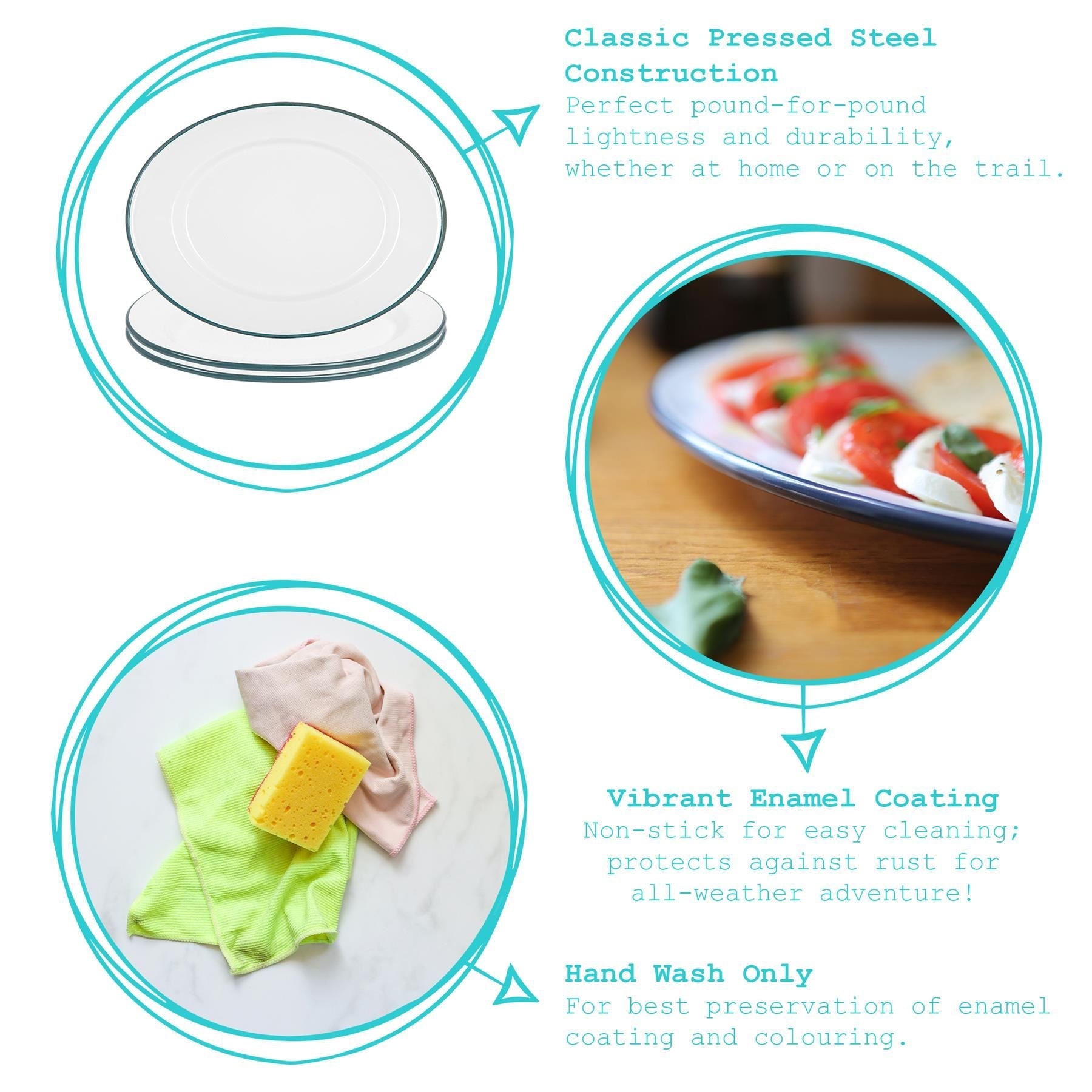 White Enamel Serving Platter - 30.5cm x 22.5cm