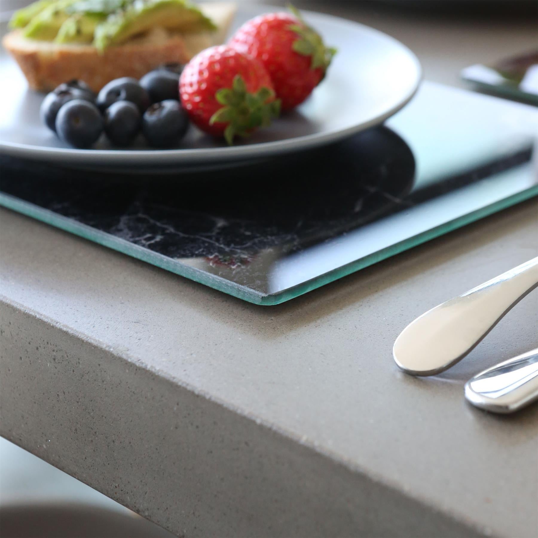 Rectangle Glass Placemats - 30cm x 20cm - Marble - Pack of 6