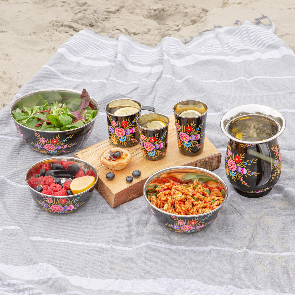 Pansy Hand-Painted Picnic Pasta Bowl - 18.5cm