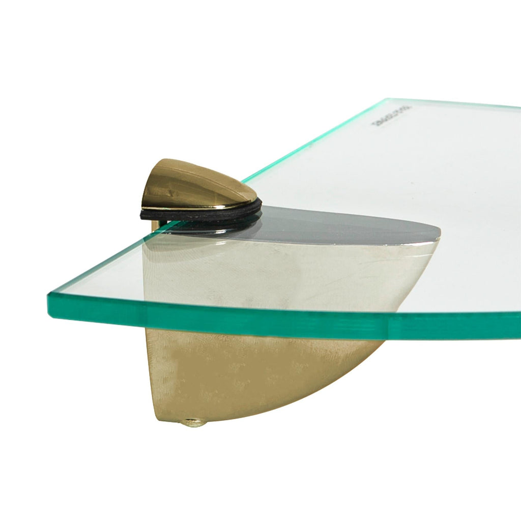 Floating Glass Bathroom Corner Shelves - 20cm - Pack of 3