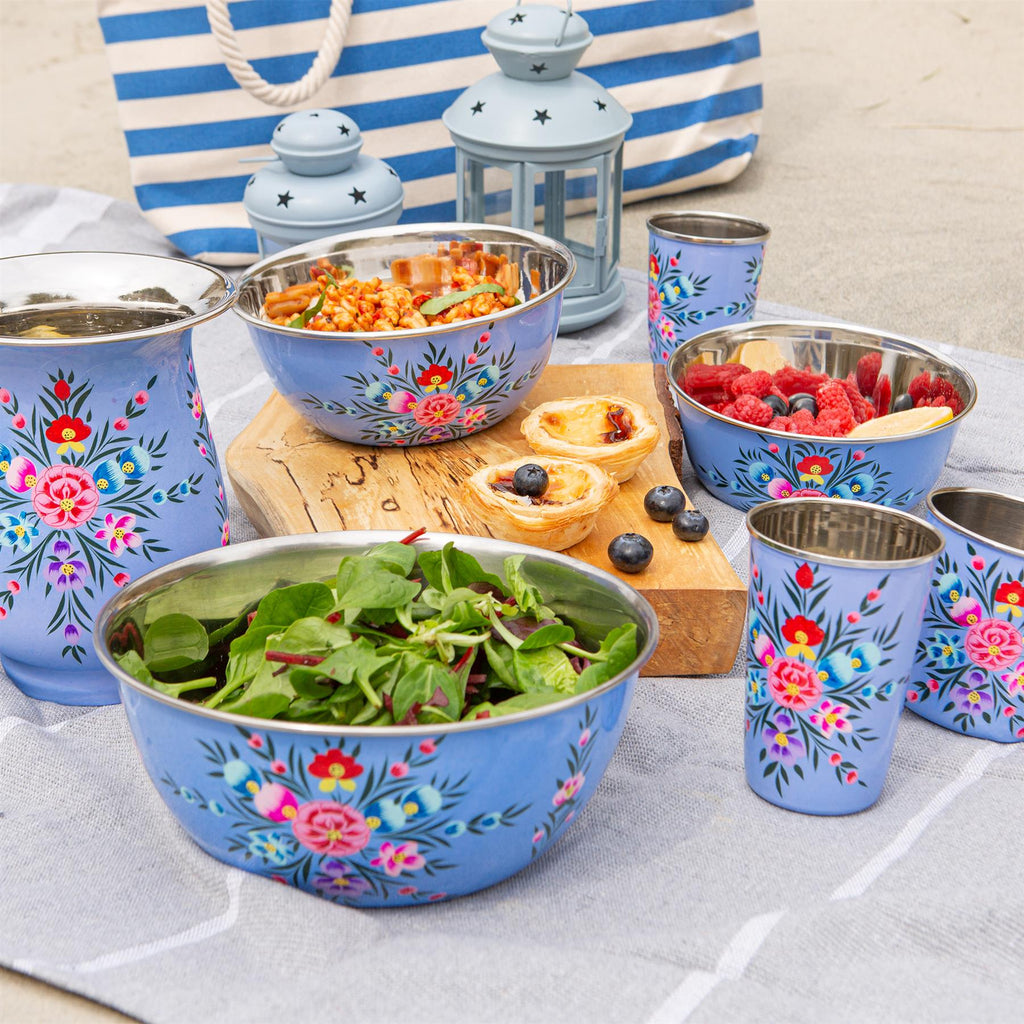 Pansy Hand-Painted Picnic Bowl Set - 3 Sizes