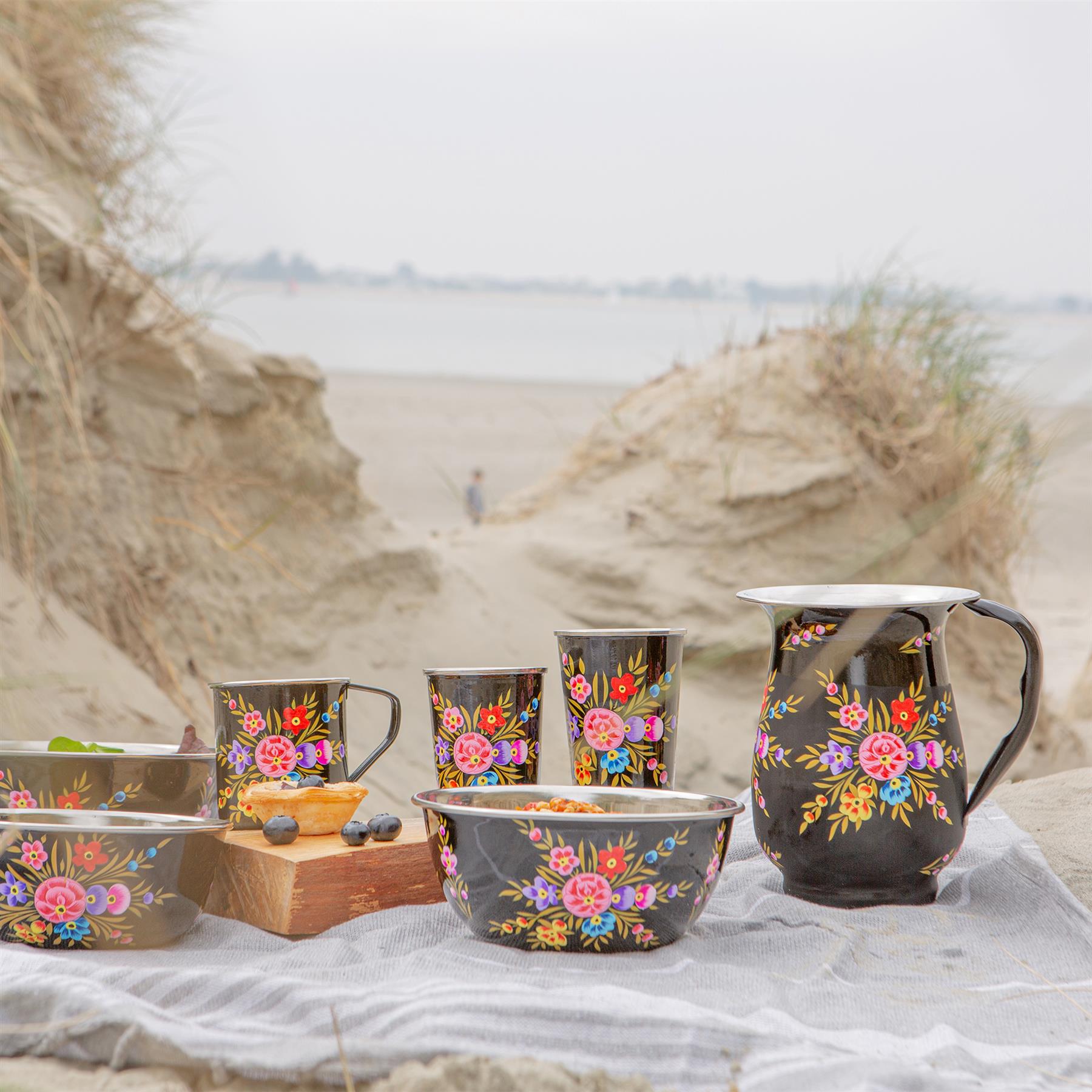 Pansy Hand-Painted Picnic Snack Bowls - 14.5cm - Pack of Six