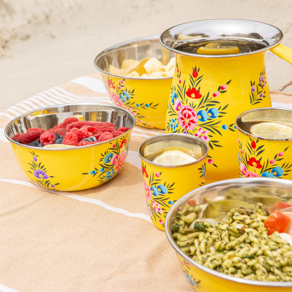 Pansy Hand-Painted Picnic Bowl Set - 3 Sizes