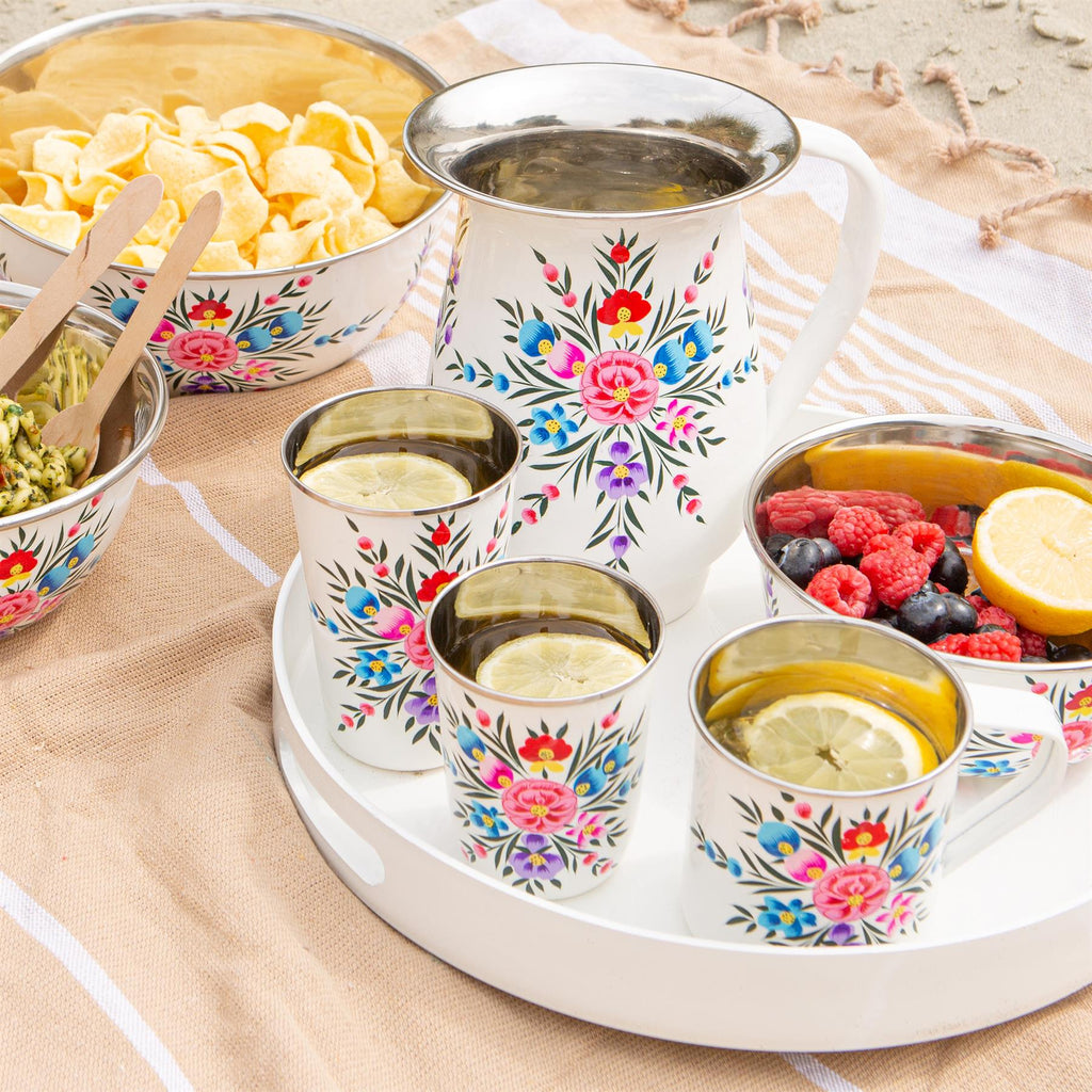 Pansy Hand-Painted Picnic Cereal Bowls - 16.5cm - Pack of Six