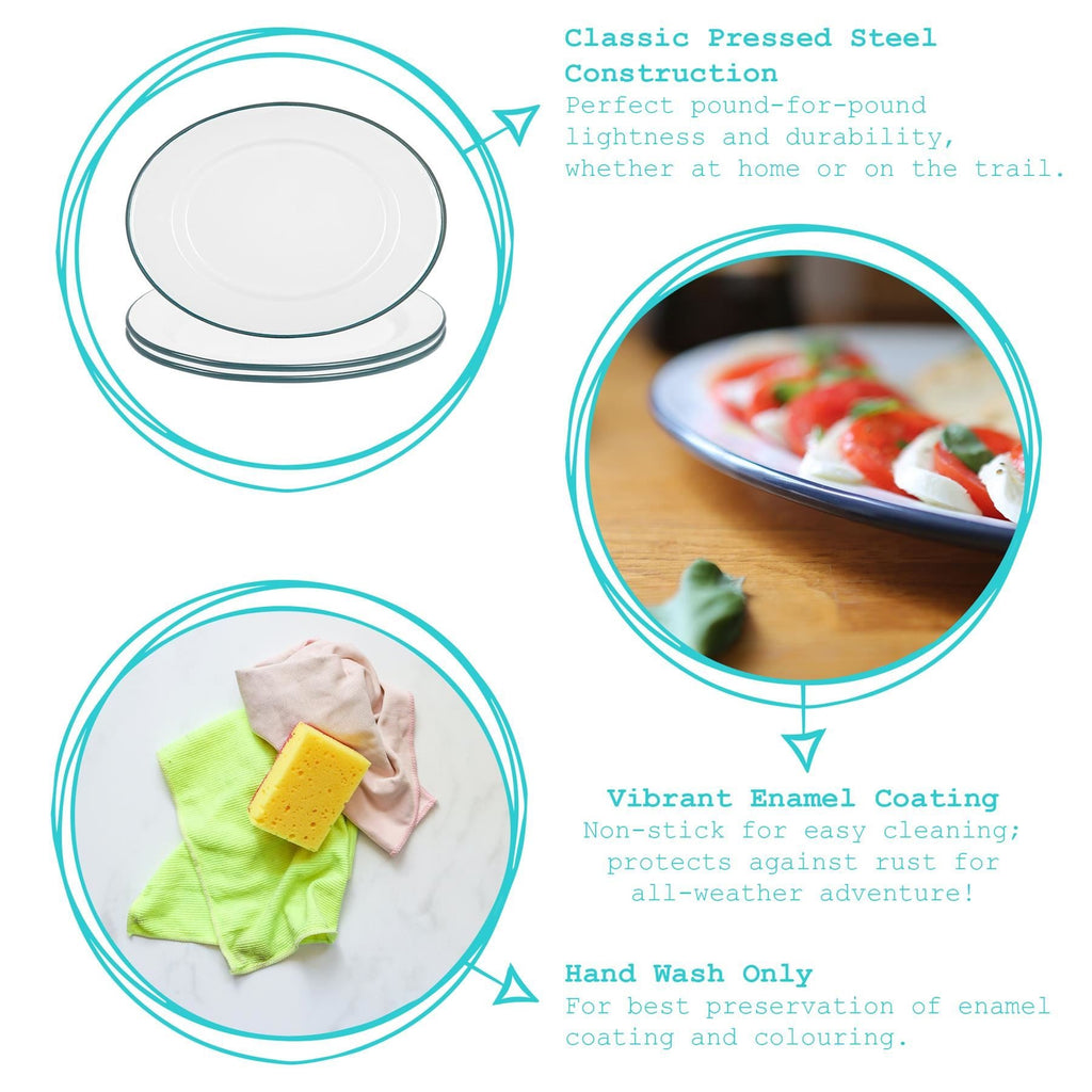 White Enamel Serving Platter - 30.5cm x 22.5cm