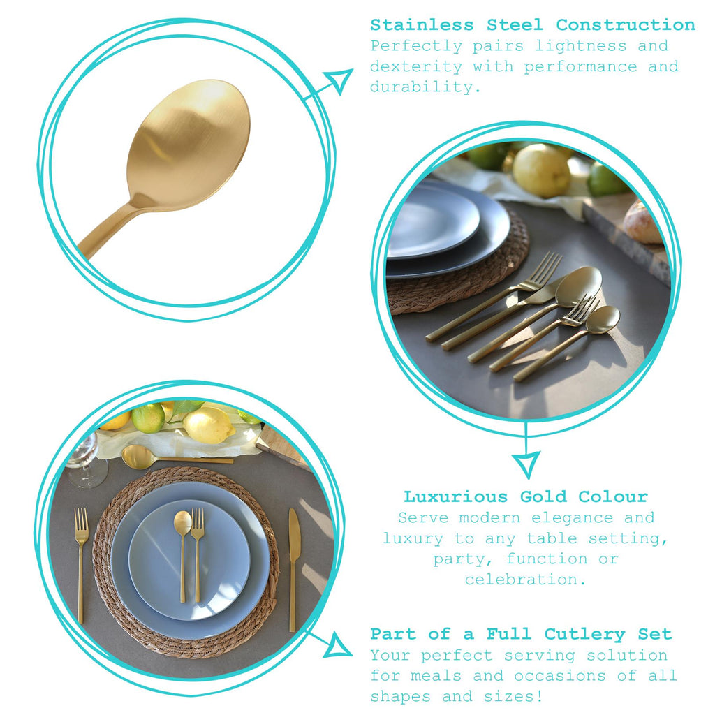 Stainless Steel Dessert Spoons - 20cm - Pack of Four