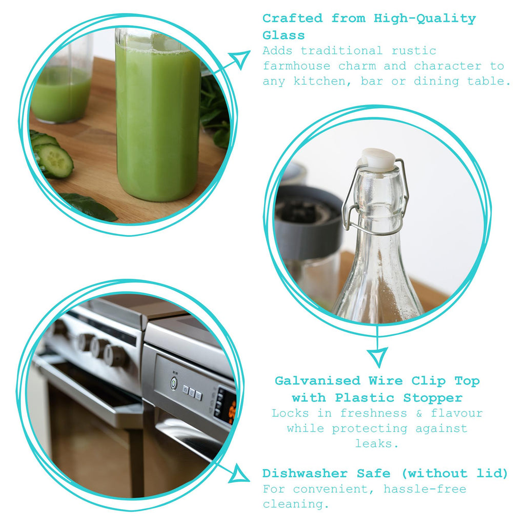 Glass Bottle with Swing Top