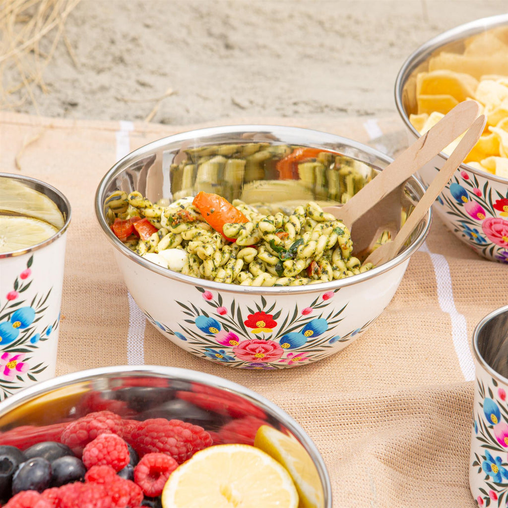 Pansy Hand-Painted Picnic Pasta Bowl - 18.5cm