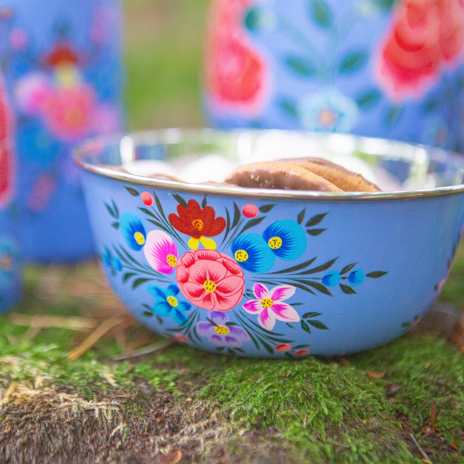Pansy Hand-Painted Picnic Snack Bowl - 14.5cm